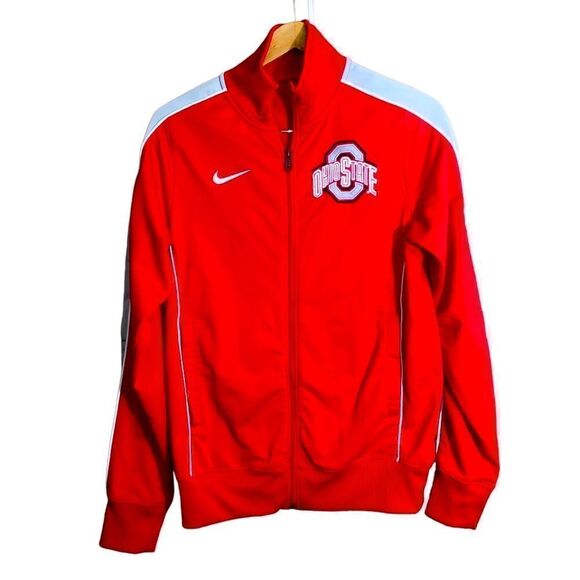 Ohio State University Red Nike Dri Fit Full Zip Long Sleeve Jacket. - Picture 1 of 4